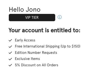 VIP tier account benefits