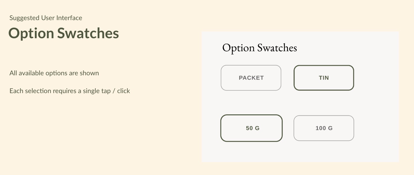 Swatch option selector